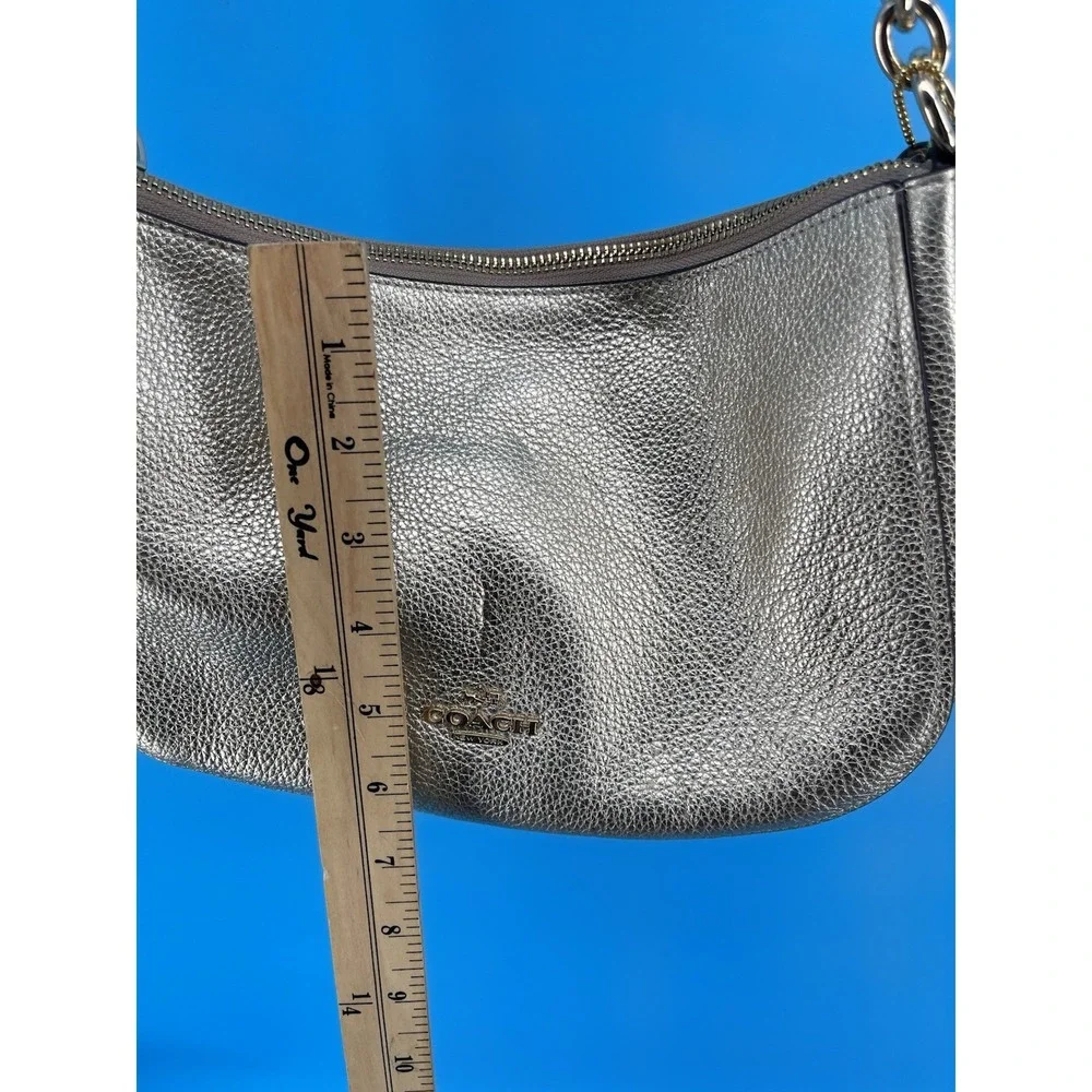 COACH Champagne Gold Metallic Leather Shoulder Bag Purse Handbag – Designer